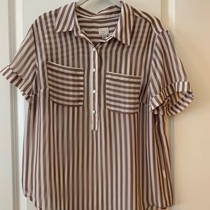 Mauve Striped Blouse